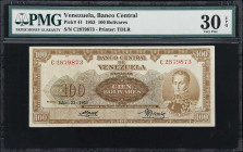 VENEZUELA. Banco Central de Venezuela. 100 Bolivares, 23.7.1953. P-41. PMG Very Fine 30 EPQ.
From the Arauca Collection.

Estimate: $150.00- $250.0...