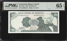 VENEZUELA. Banco Central de Venezuela. 20 Bolivares, 6.10.1981. P-63a. PMG Gem Uncirculated 65 EPQ.

Estimate: $80.00- $120.00