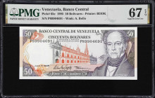 VENEZUELA. Banco Central de Venezuela. 50 Bolivares, 1995. P-65e. PMG Superb Gem Uncirculated 67 EPQ.

Estimate: $150.00- $200.00