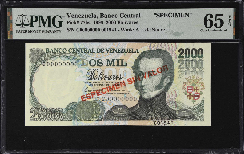 VENEZUELA. Banco Central de Venezuela. 2000 Bolivares, 10.2.1998. P-77bs. Specim...