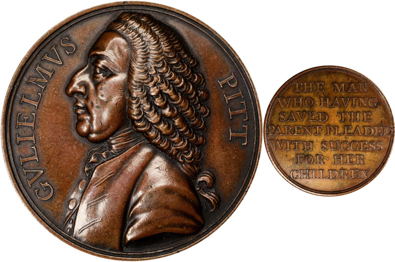 Undated (1863) William Pitt Medal. Betts-515. Bronze. Mint State.
41.4 mm.
To ...