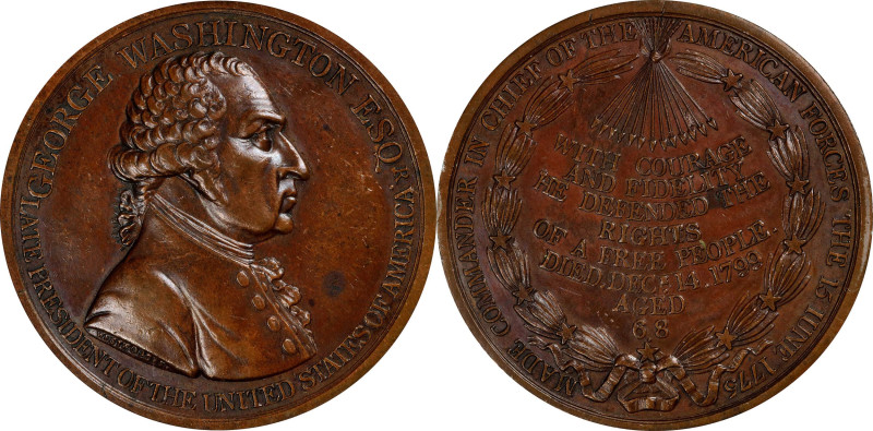 "1799" (ca. 1800) Westwood Medal. First Reverse. Musante GW-82, Baker-81. Bronze...