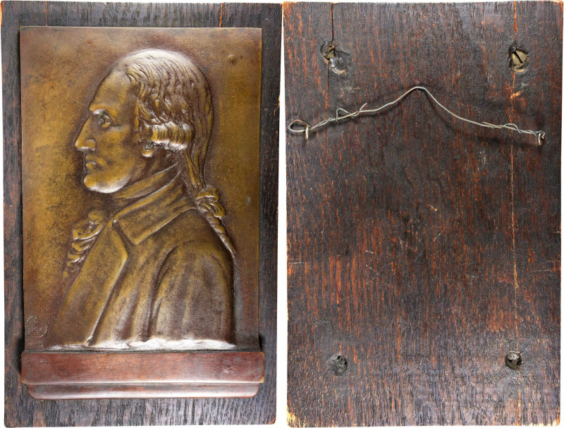 Undated (ca. 1920?) George Washington Plaque. Bronze. Extremely Fine.
8.25 inch...