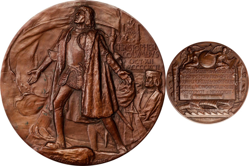 1892-1893 World's Columbian Exposition Award Medal. Eglit-90, Rulau-X3. Bronze. ...