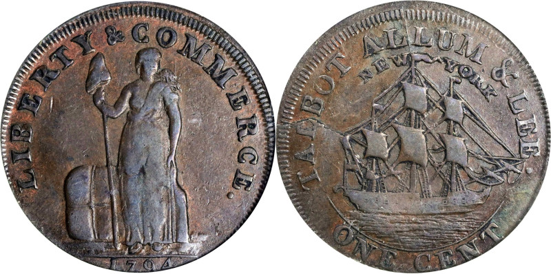 1794 Talbot, Allum & Lee Cent. Fuld-2, W-8570. Rarity-2. With NEW YORK. Large & ...