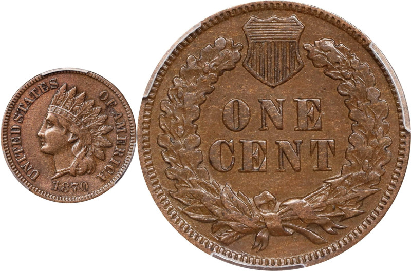 1870 Indian Cent. EF Details--Cleaned (PCGS).
PCGS# 2097. NGC ID: 227U.