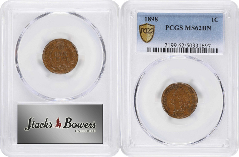 Lot of (2) 1890s Indian Cents. MS-62 BN (PCGS).
Included are: 1897; and 1898.