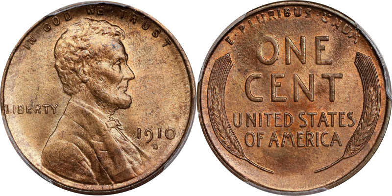 1910-S Lincoln Cent. MS-65 RB (PCGS). CAC.
PCGS# 2439. NGC ID: 22B6.
From the ...