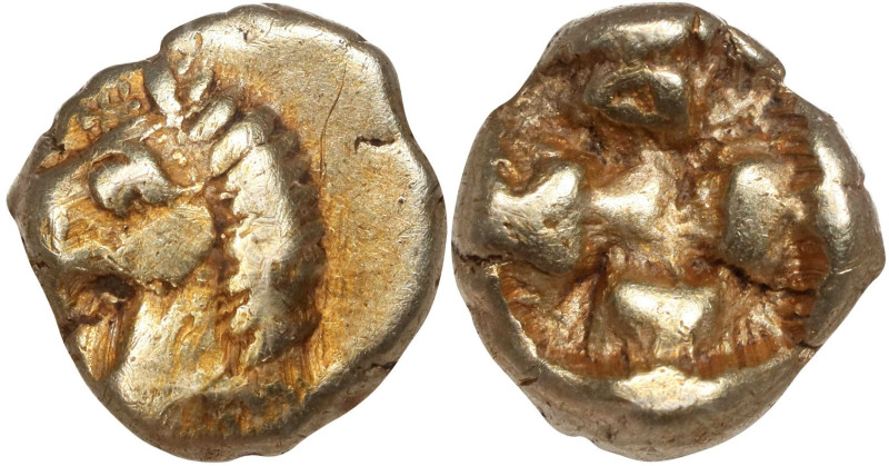 IONIA. Uncertain. EL 1/24 Stater (0.57 gms), ca. 550-525 B.C. NGC VF, Strike: 3/...