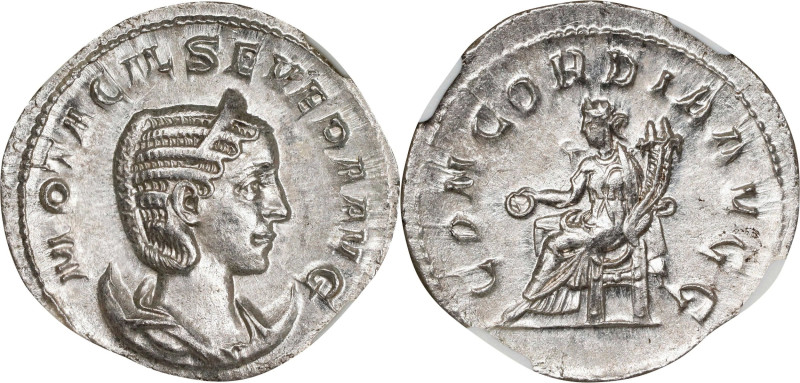 OTACILIA SEVERA (WIRE OF PHILIP I). AR Double-Denarius (Antoninianus) (4.03 gms)...