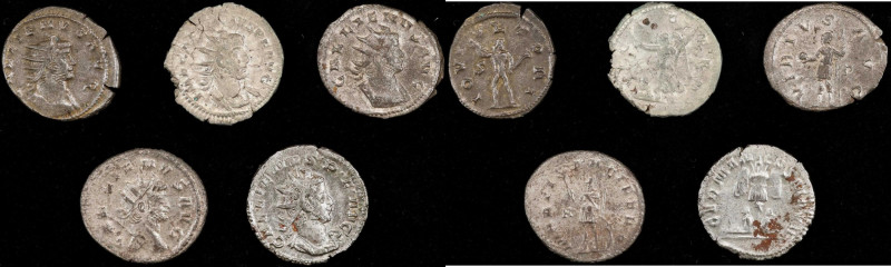 GALLIENUS A.D. 253-268. Quintet of BI Antoniniani (5 Pieces). Average Grade: CHO...