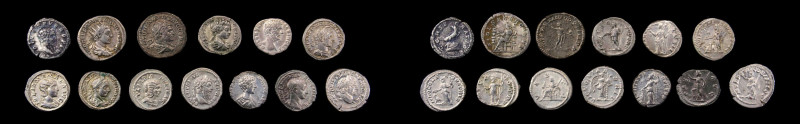 MIXED LOTS. Group of AR Denarii (13 Pieces), ca. A.D. 3rd Century. Rome Mint. Av...