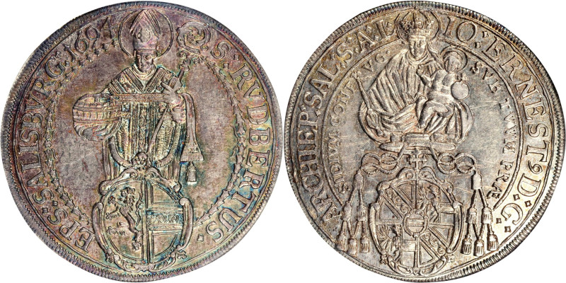 AUSTRIA. Salzburg. Taler, 1694. Salzburg Mint. Johann Ernst von Thun und Hohenst...