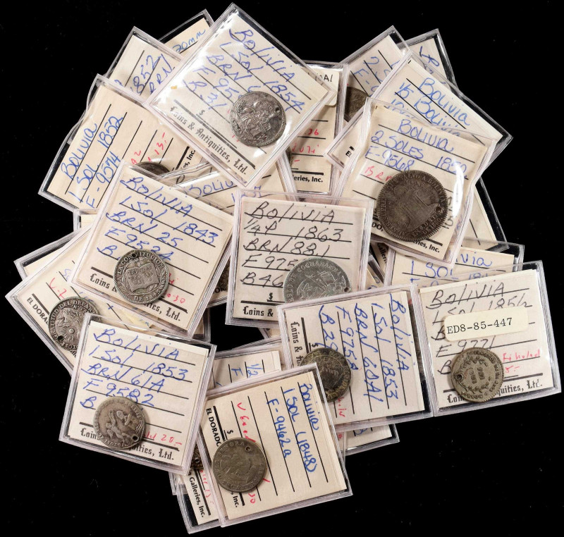 BOLIVIA. Republic. Mixed Small Size Proclamation Medals (29 Pieces), 1839-68. Av...