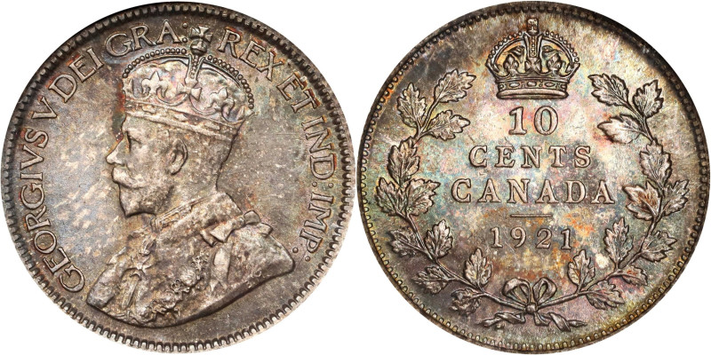 CANADA. 10 Cents, 1921. Ottawa Mint. George V. NGC MS-65.
KM-23a.

Estimate: ...