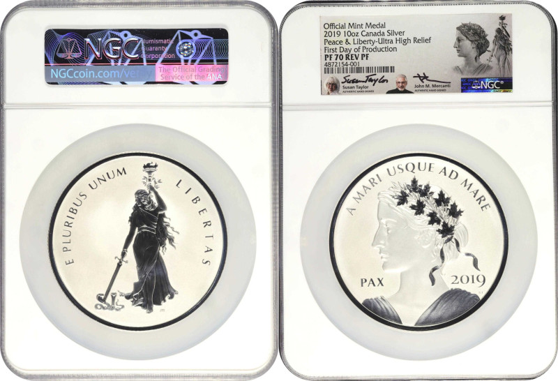 CANADA. "Peace and Liberty" Gold and Silver Medal Set (3 Pieces), 2019. Ottawa M...