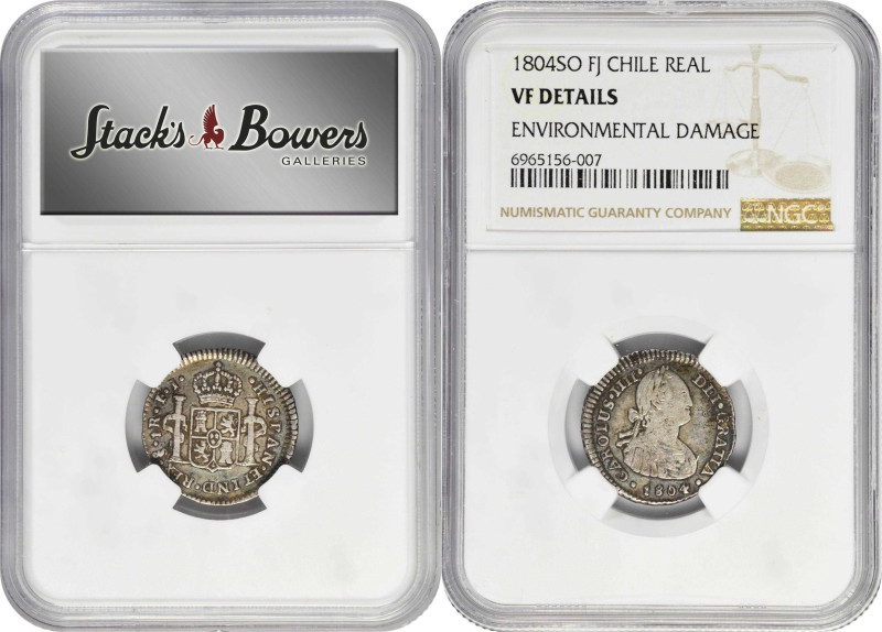 CHILE. Trio of Reales (3 Pieces), 1801-04. Santiago Mint. Charles IV. All NGC Ce...