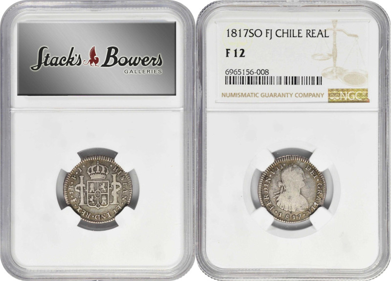 CHILE. Trio of Reales (3 Pieces), 1813-17. Santiago Mint. Ferdinand VII. All NGC...