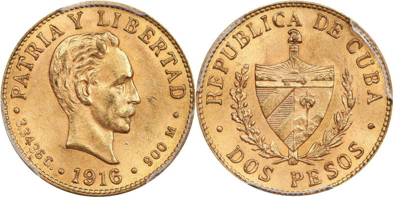 CUBA. 2 Pesos, 1916. Philadelphia Mint. PCGS MS-64.
Fr-6; KM-17.

Estimate: $...