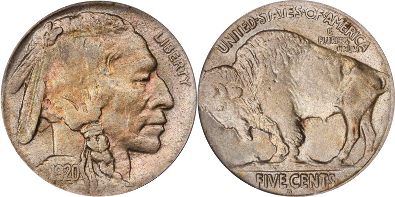 1920-D Buffalo Nickel. AU-55 (PCGS).
PCGS# 3945. NGC ID: 22RR.