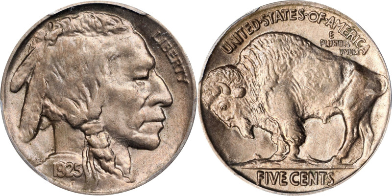 1925 Buffalo Nickel. MS-64 (PCGS).
PCGS# 3954. NGC ID: 22S2.