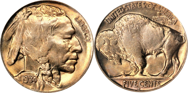 1934-D Buffalo Nickel. MS-64 (ANACS). OH.
PCGS# 3973. NGC ID: 22SM.
From the S...