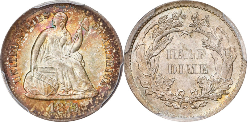 1873-S Liberty Seated Half Dime. MS-64 (PCGS).
PCGS# 4405. NGC ID: 2354.

187...