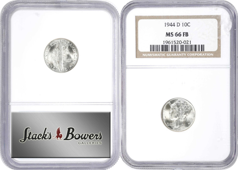 Lot of (2) Full Band Mercury Dimes. (NGC).
Included are: 1943 MS-65 FB; 1944-D ...