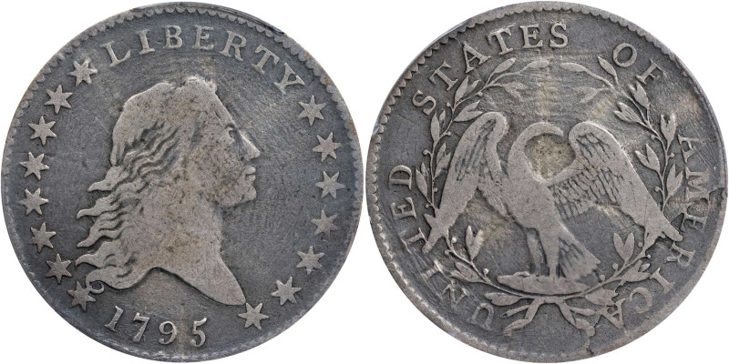 1795 Flowing Hair Half Dollar. Two Leaves. O-122, T-5. Rarity-5. Two Leaves. Fin...