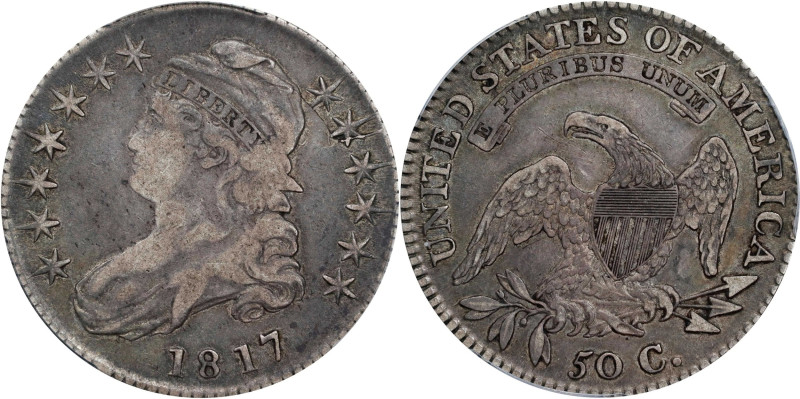 1817 Capped Bust Half Dollar. O-105a. Rarity-4-. Die State 105.4. VF-20 (PCGS)....