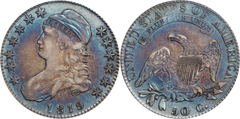 1819 Capped Bust Half Dollar. O-113. Rarity-2. Die State 113.1. EF-40 (ANACS). O...