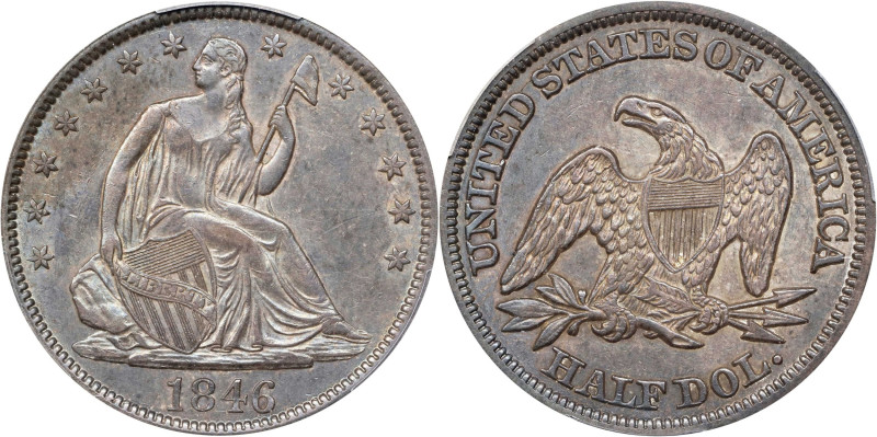 1846 Liberty Seated Half Dollar. WB-17. Rarity-3. Tall Date. EF-45 (PCGS).
PCGS...