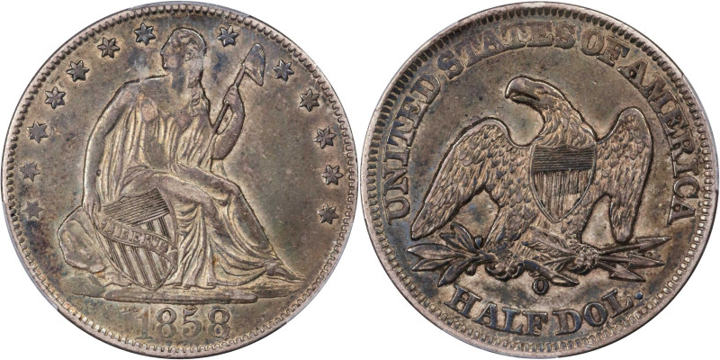 1858-O Liberty Seated Half Dollar. EF-45 (PCGS).
PCGS# 6294. NGC ID: 24HW.