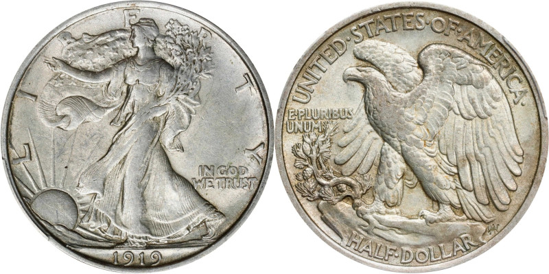 1919 Walking Liberty Half Dollar. AU Details--Wrap Machine Damage (PCGS).
PCGS#...