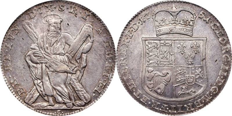 GERMANY. Brunswick-Luneburg: Hannover. Taler, 1751-C. George II August. PCGS AU-...