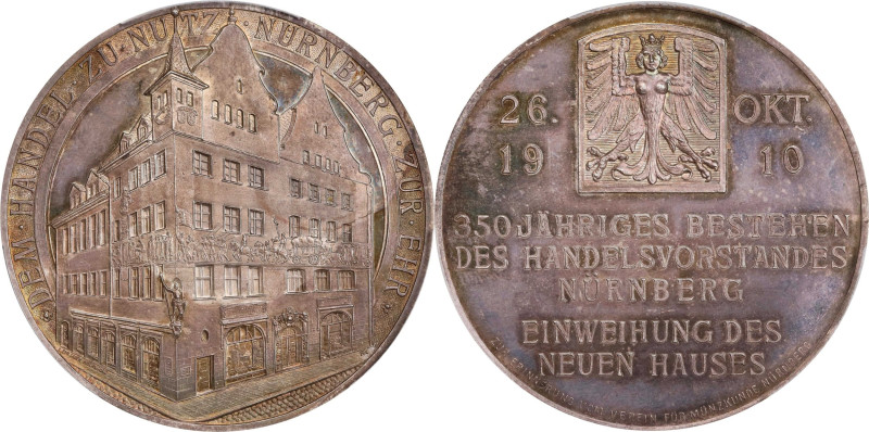 GERMANY. Nurnberg. 350th Anniversary of the Commercial Board Silver Medal, 1910....