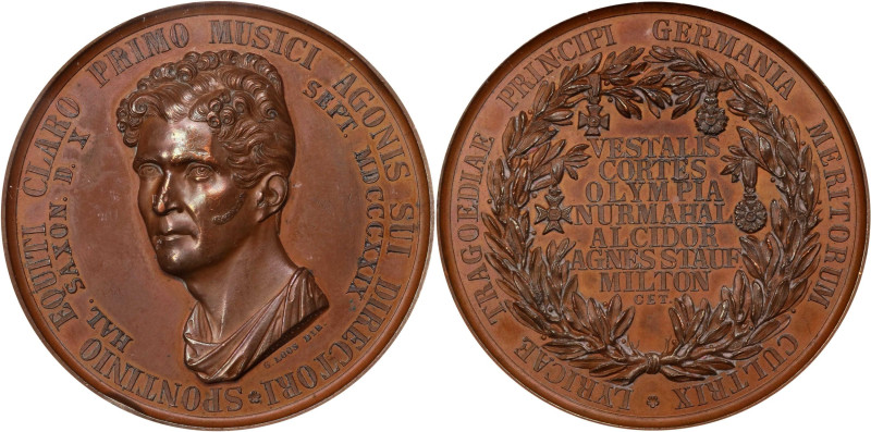 GERMANY. Prussia. Opera Composer Gaspare Spontini Bronze Medal, 1829. PCGS SPECI...