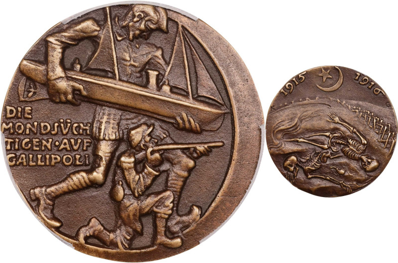 GERMANY. Empire. "The Sleepwalkers on the Gallipoli Peninsula" Cast Bronze Medal...