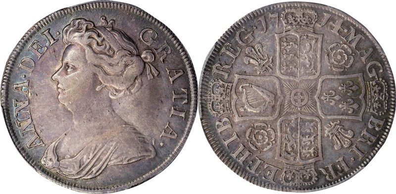 GREAT BRITAIN. 1/2 Crown, 1714. London Mint. Anne. PCGS EF-45.
S-3607; KM-525.4...