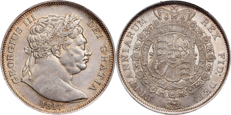 GREAT BRITAIN. 1/2 Crown, 1817. London Mint. George III. PCGS MS-62.
S-3788; KM...