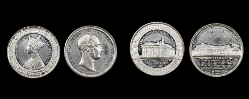 GREAT BRITAIN. Duo of White Metal Medals (2 Pieces), 1844-51. Average Grade: UNC...