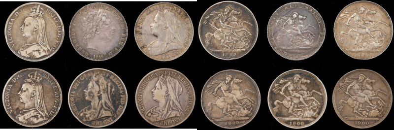 GREAT BRITAIN. Sextet of Crowns (6 Pieces), 1819-1900. Average Grade: VERY FINE....