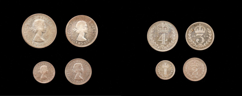 GREAT BRITAIN. Maundy Set (4 Pieces), 1954. London Mint. Elizabeth II. UNCIRCULA...