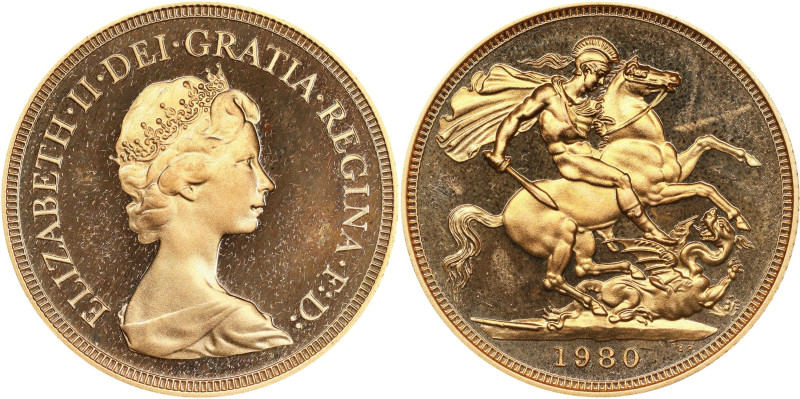 GREAT BRITAIN. Sovereign, 1980. Llantrisant Mint. Elizabeth II. CHOICE PROOF.
S...