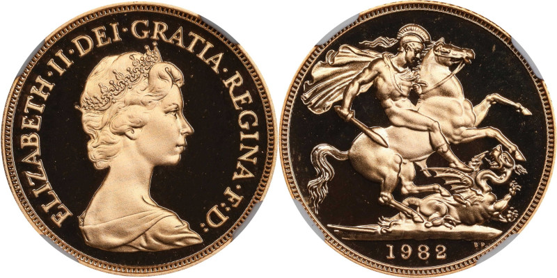 GREAT BRITAIN. Sovereign, 1982. Llantrisant Mint. Elizabeth II. NGC PROOF-70 Ult...