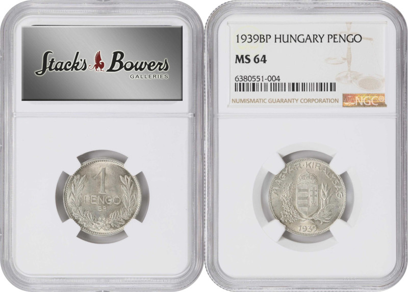 HUNGARY. Duo of Silver Denominations (2 Pieces), 1939-BP. Budapest Mint. Both NG...