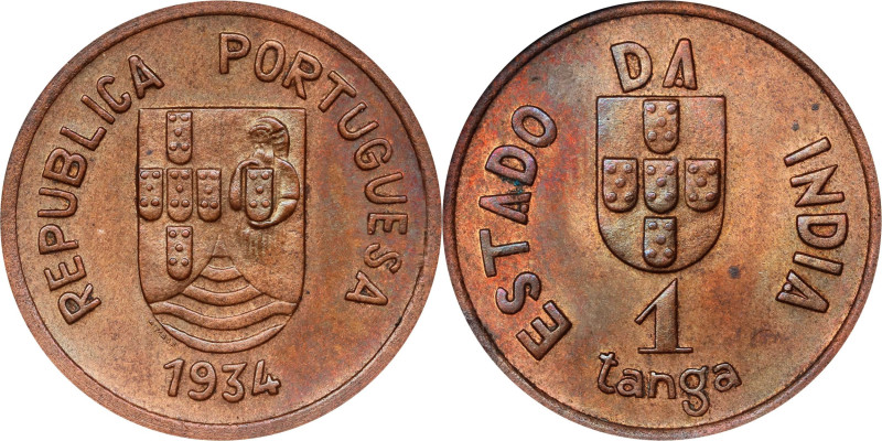 INDIA. Portuguese India. Tanga, 1934. Lisbon Mint. NGC MS-63 Brown.
KM-19; Gome...