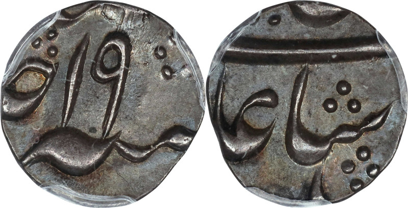 INDIA. Bengal Presidency. 1/8 Rupee, Year 19 (1777-93). Calcutta Mint. Shah Alam...