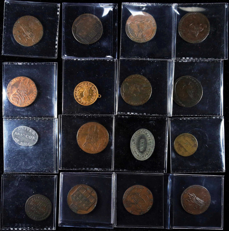 IRELAND. Group of Tokens (16 Pieces), ca. 18th-19th Centuries. Average Grade: VE...