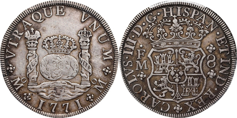 MEXICO. 8 Reales, 1771-Mo FM. Mexico City Mint. Charles III. PCGS EF-40.
KM-105...